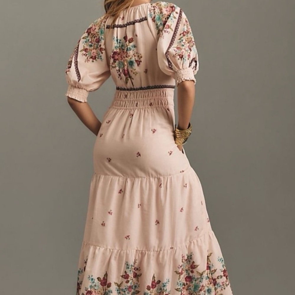 ANTHROPOLOGIE The Somerset Maxi Dress: Puff-Sleeve Edition size XXS - Picture 3 of 9